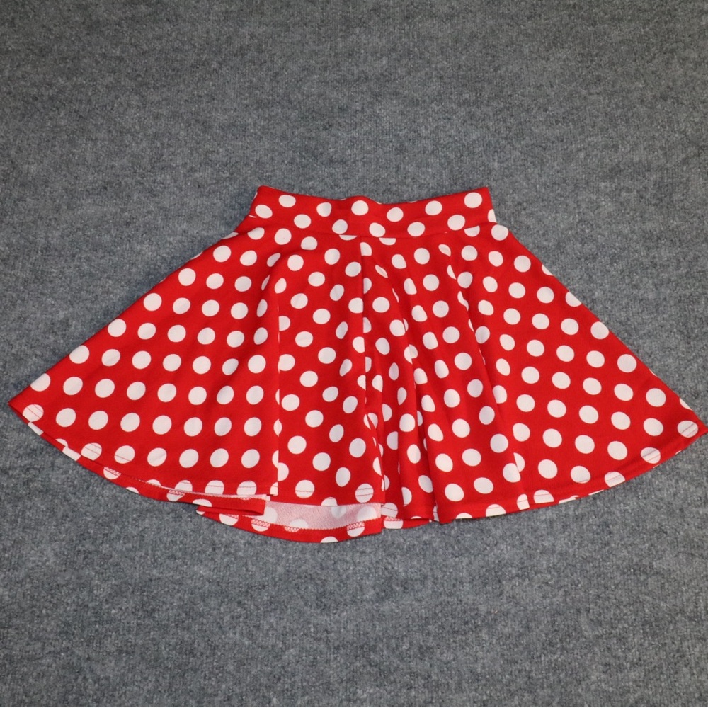 Red and White Polka Dot Skater Skirt